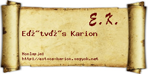 Eötvös Karion névjegykártya